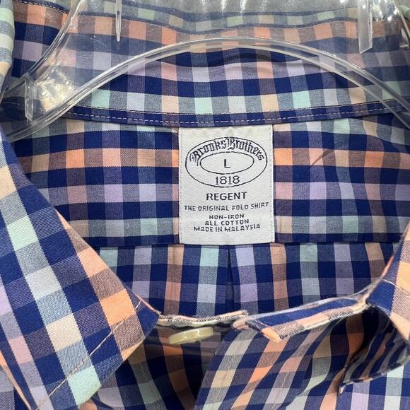 Brooks Brothers Regent The Original Polo Shirt Men's Size L Long Sleeve Plaid - Picture 2 of 10